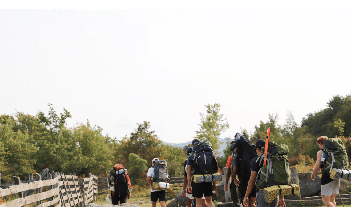 A group of people hiking.