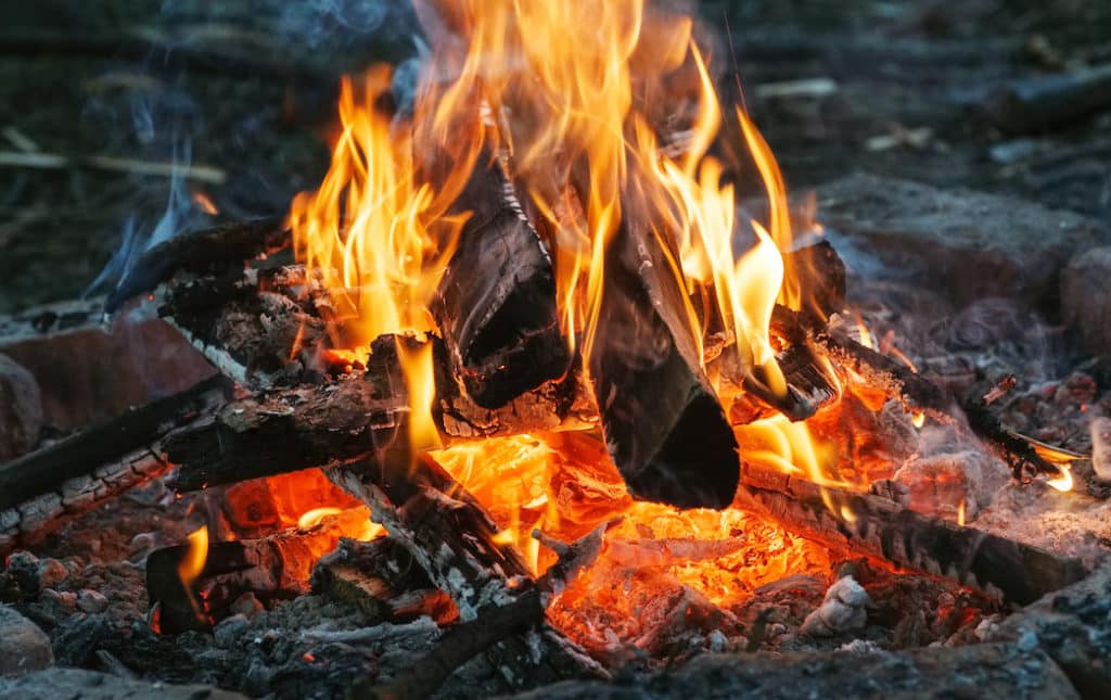 Campfire in the backcountry