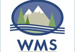 Wms logo with mountains and trees.