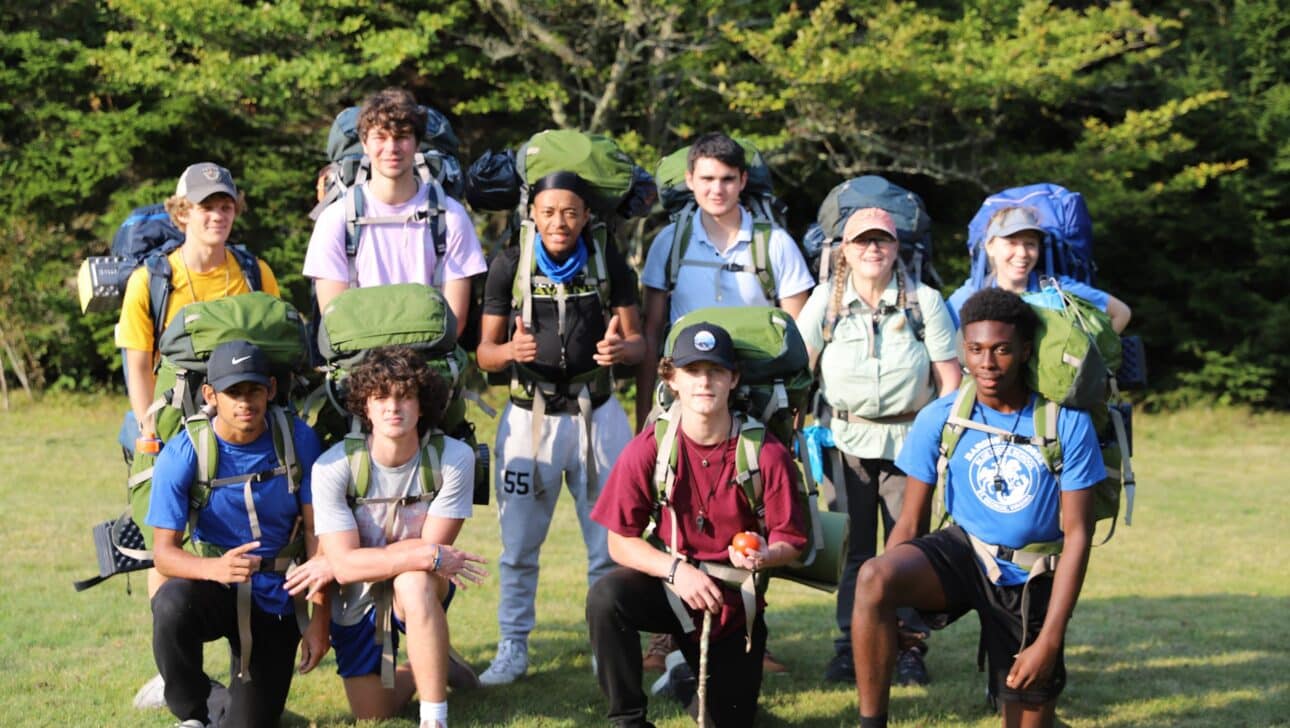 A group of students ready for backpacking.