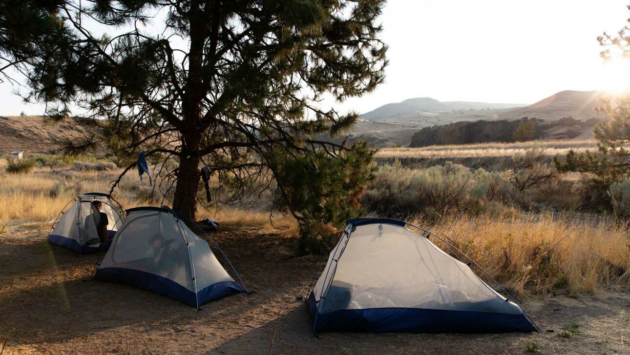Three tents.