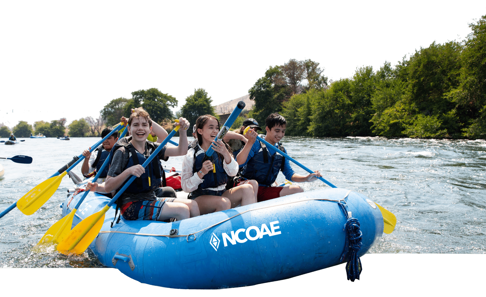 Kids on an NCOAE raft.