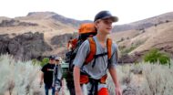 Teens hiking in the backcountry on NCOAE's Summer Camp expeditions.